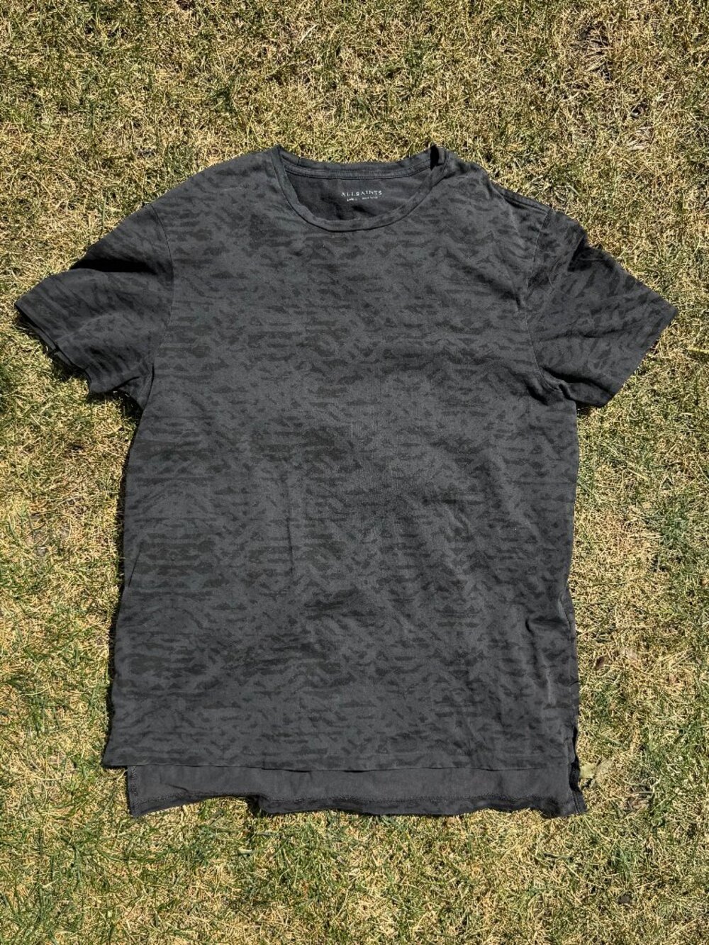 AllSaints - Chevron Camo SS Crew (Men's) - Black
